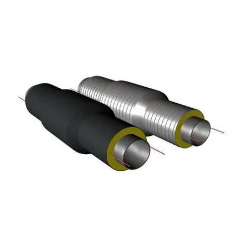 Сильфонный компенсатор двухсекционный ППУ ПЭ тип 1 1,6 МПа 09Г2С AISI 321 32х3,5х50 мм ГОСТ 8732-78